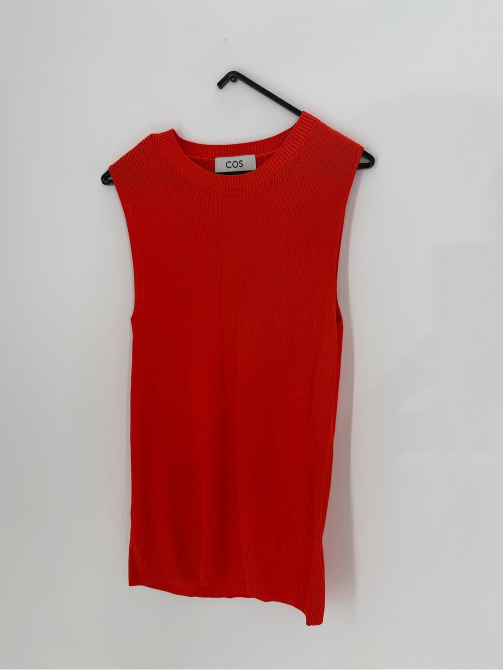 Cos Ribbed Knit Tank Top In Orange Red - Picture 3 of 6